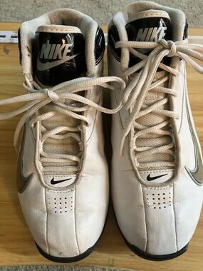 Nike White and Black Mid-Top Athletic Sneakers